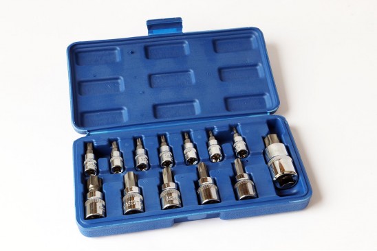 Torx doppenset 1/4", 3/8" en 1/2" 13-delig